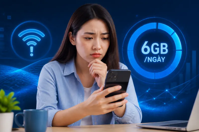 Cách kiểm tra và xử lý sự cố khi không nhận đủ 6GB data/ngày gói 12T5G160 Viettel
