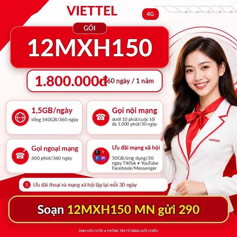 Ảnh thông tin gói 12MXH150