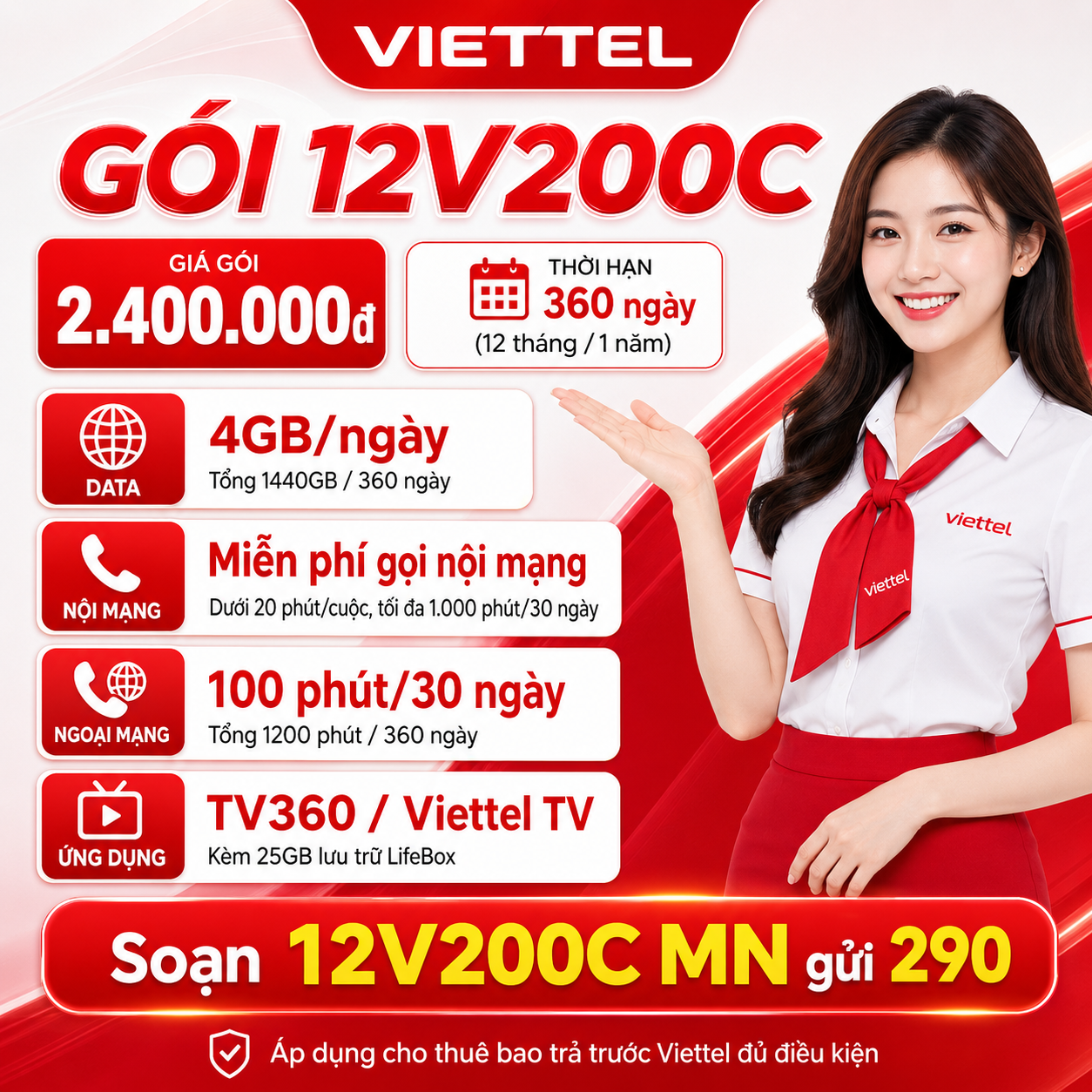 Cách sử dụng ưu đãi gọi nội mạng trong gói Viettel 12V200C hiệu quả