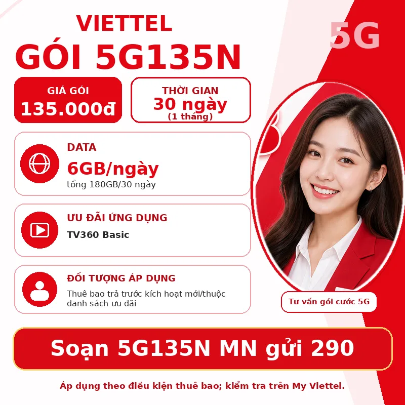 Ảnh thông tin gói 5G135N