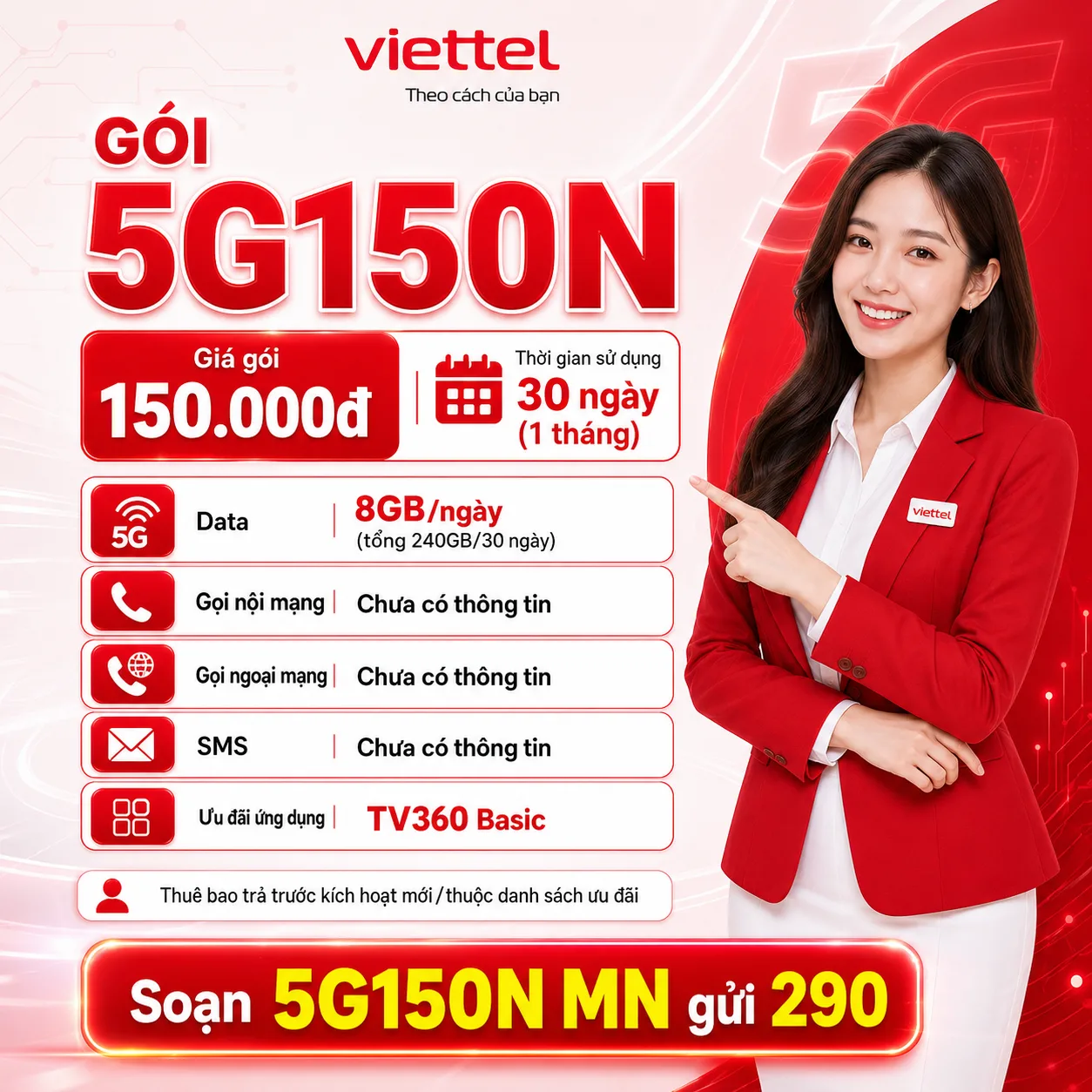 Ảnh thông tin gói 5G150N