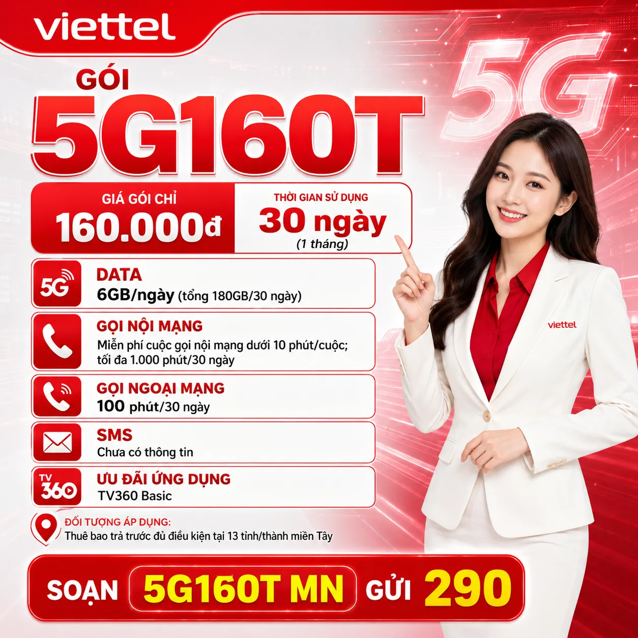 Ảnh thông tin gói 5G160T